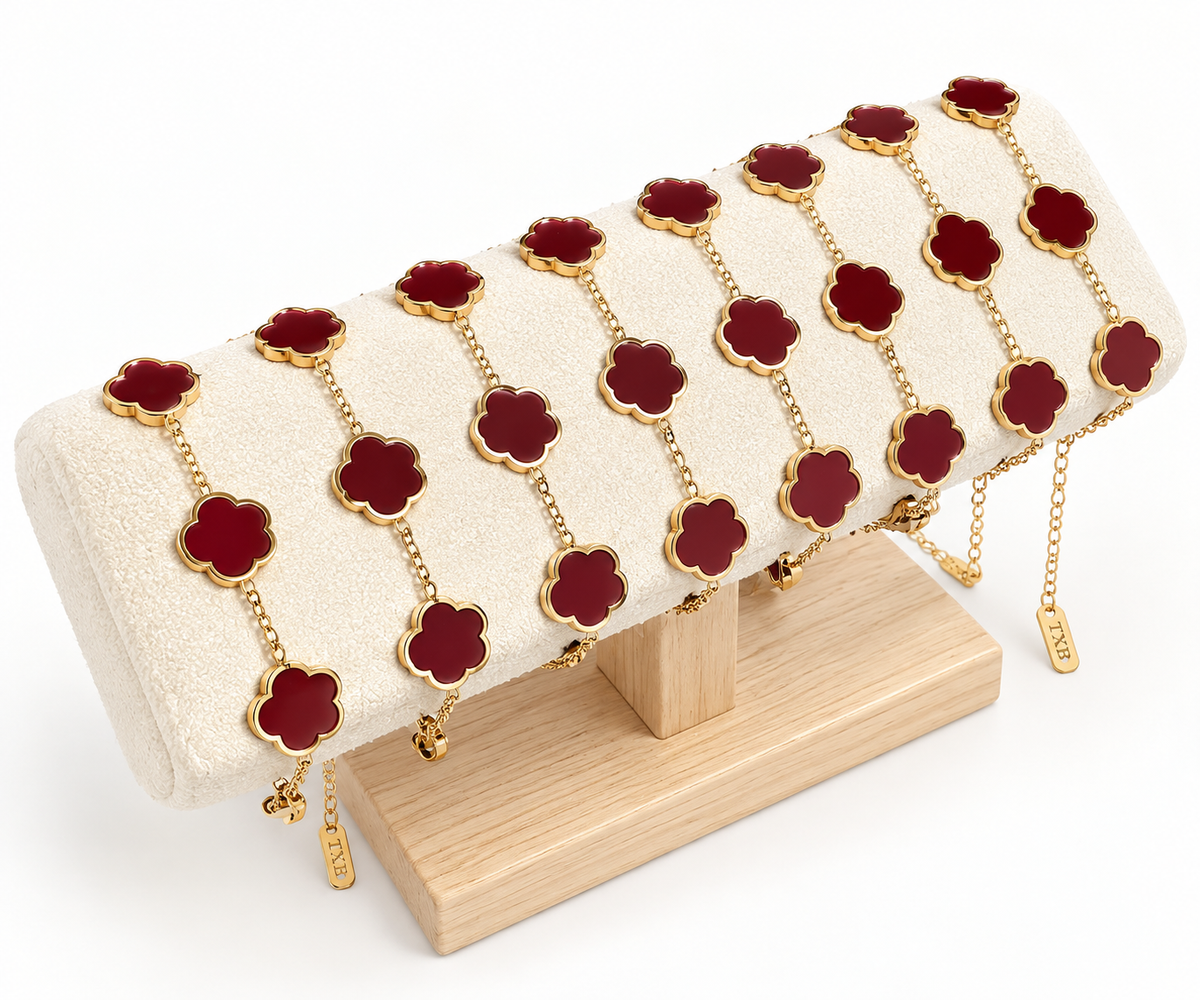 Maroon Clover Bracelet