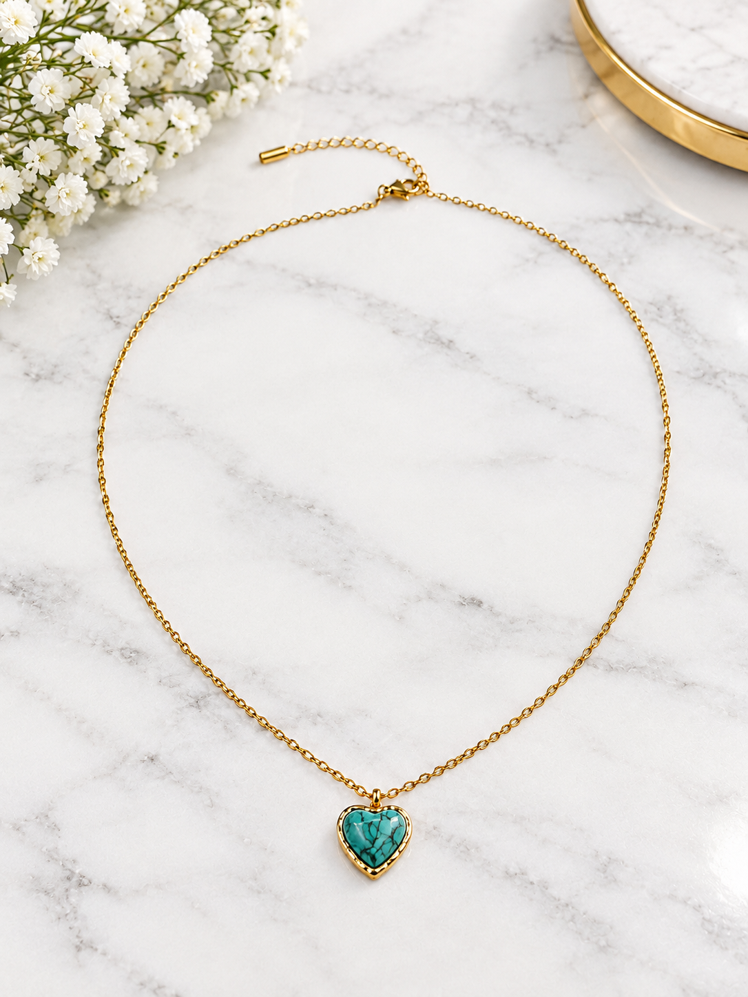 Turquoise Heart Pendant Necklace