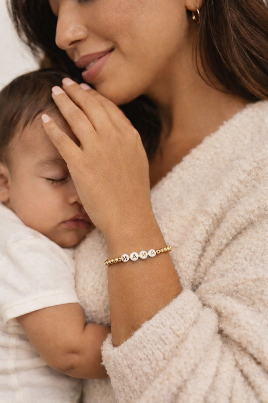 2.5 MM Gold Mama Beaded Bracelet