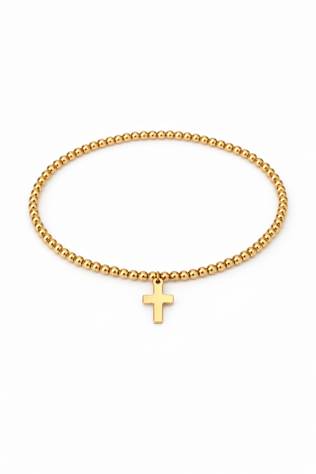 Cross Charm Beaded Bracelet