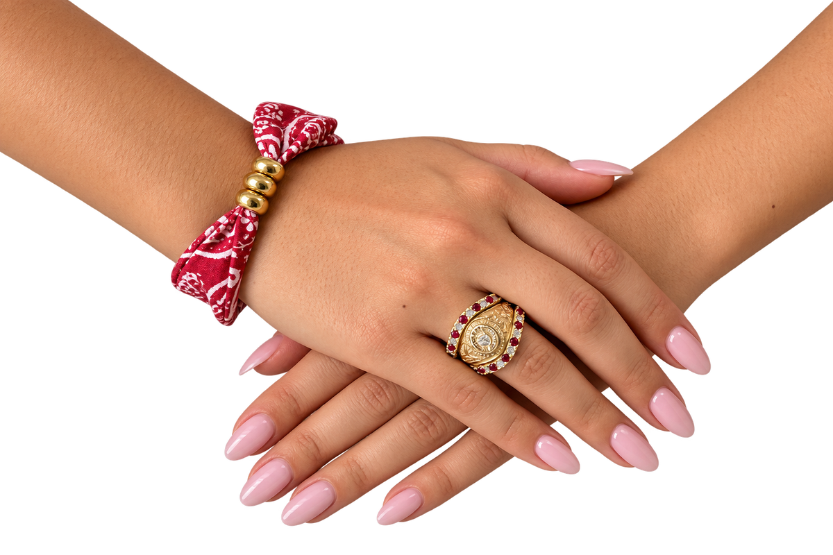 3 Bead Maroon Scarf Bracelet