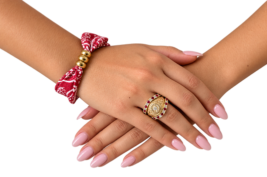 3 Bead Maroon Scarf Bracelet