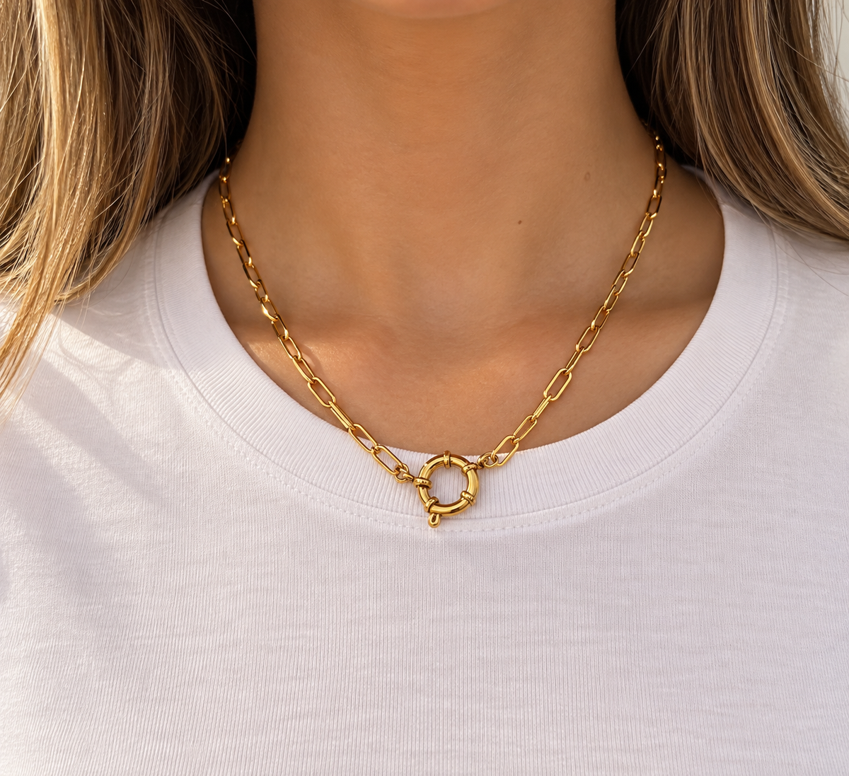 Paper Clip Charm Necklace