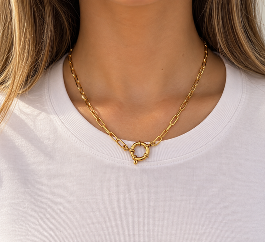 Paper Clip Charm Necklace