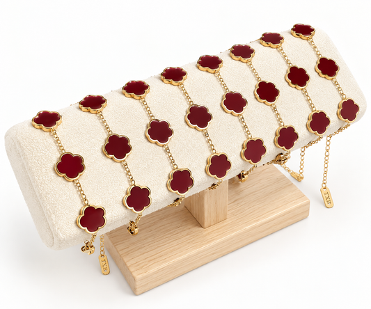 Maroon Clover Bracelet