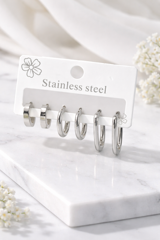Silver Huggie Earrings