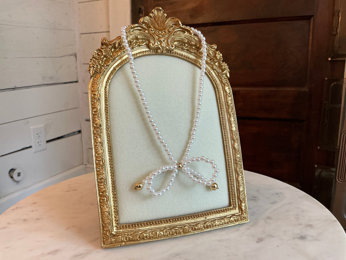 Beaded Bow Necklace