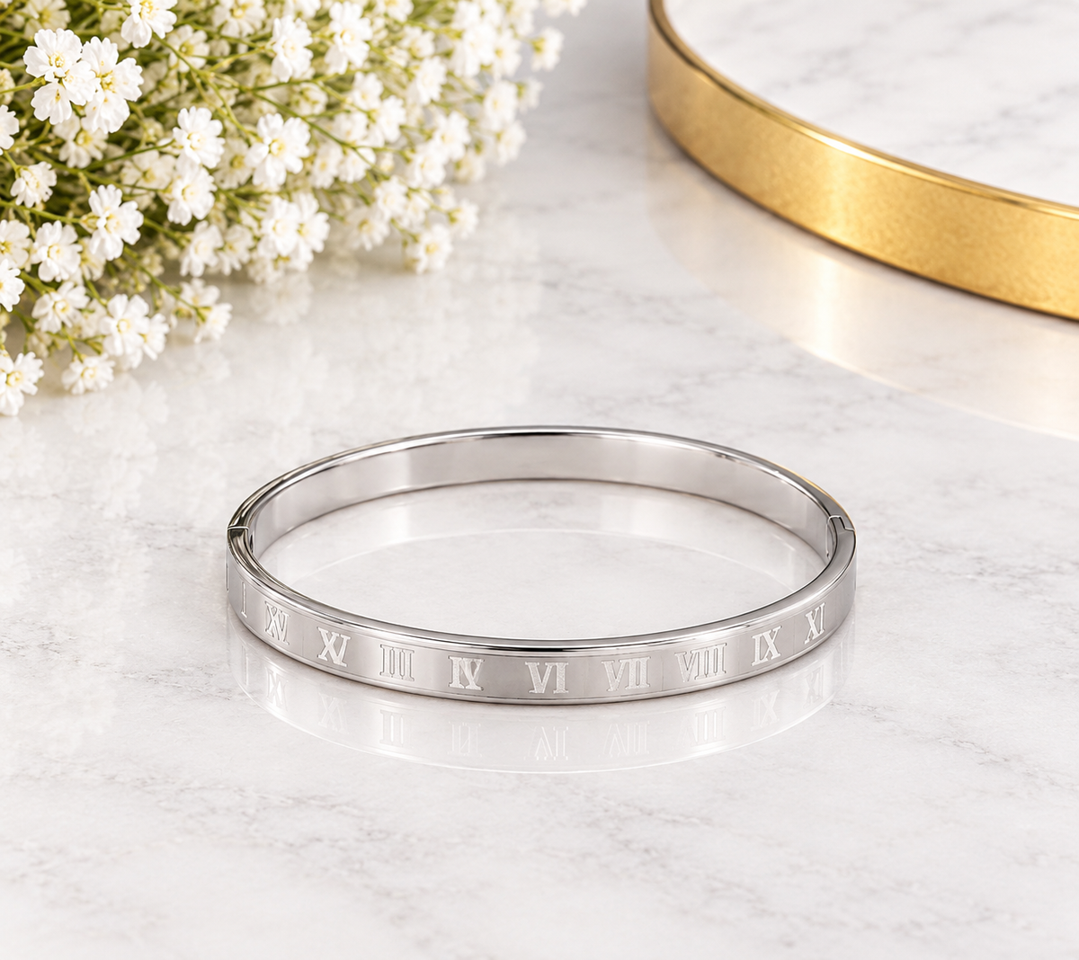 Silver Roman Numeral Cuff