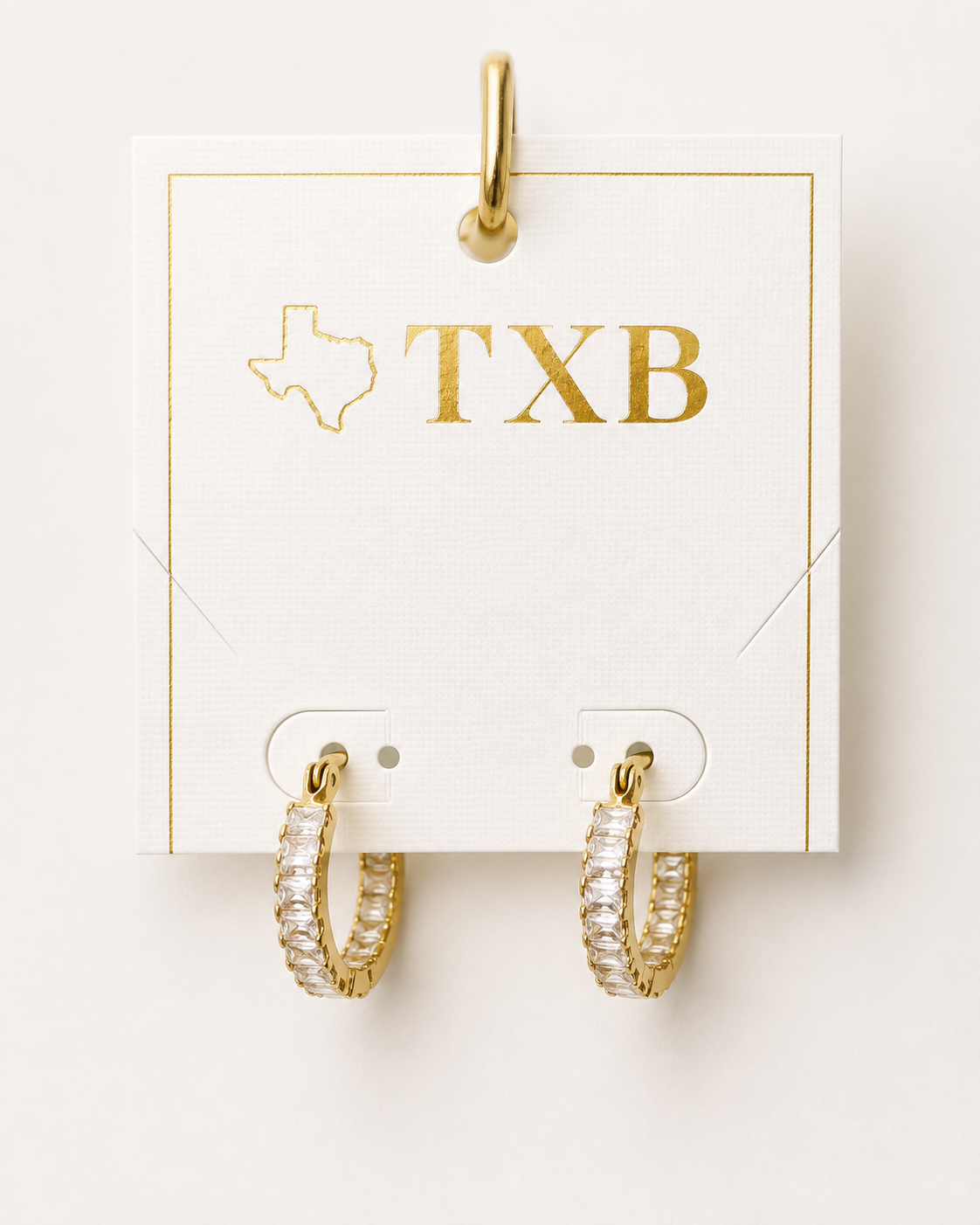 Diamond Hoop Huggie Earrings