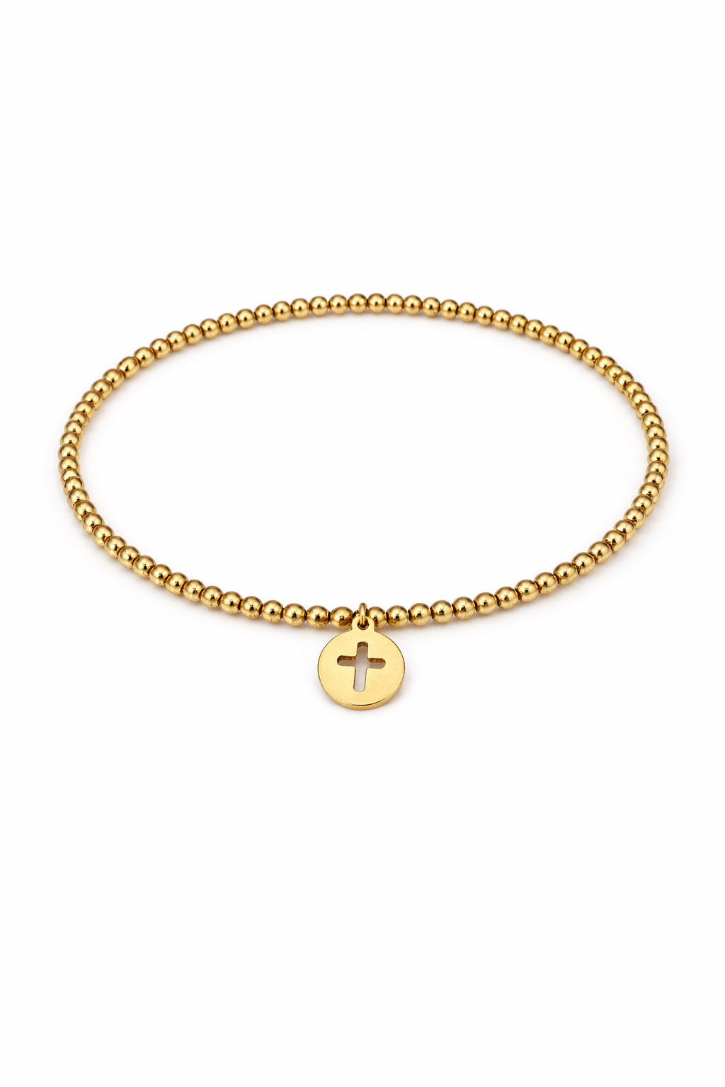 Cross Pendant Beaded Bracelet