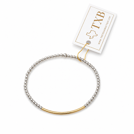 Gold Bar Beaded Bracelet