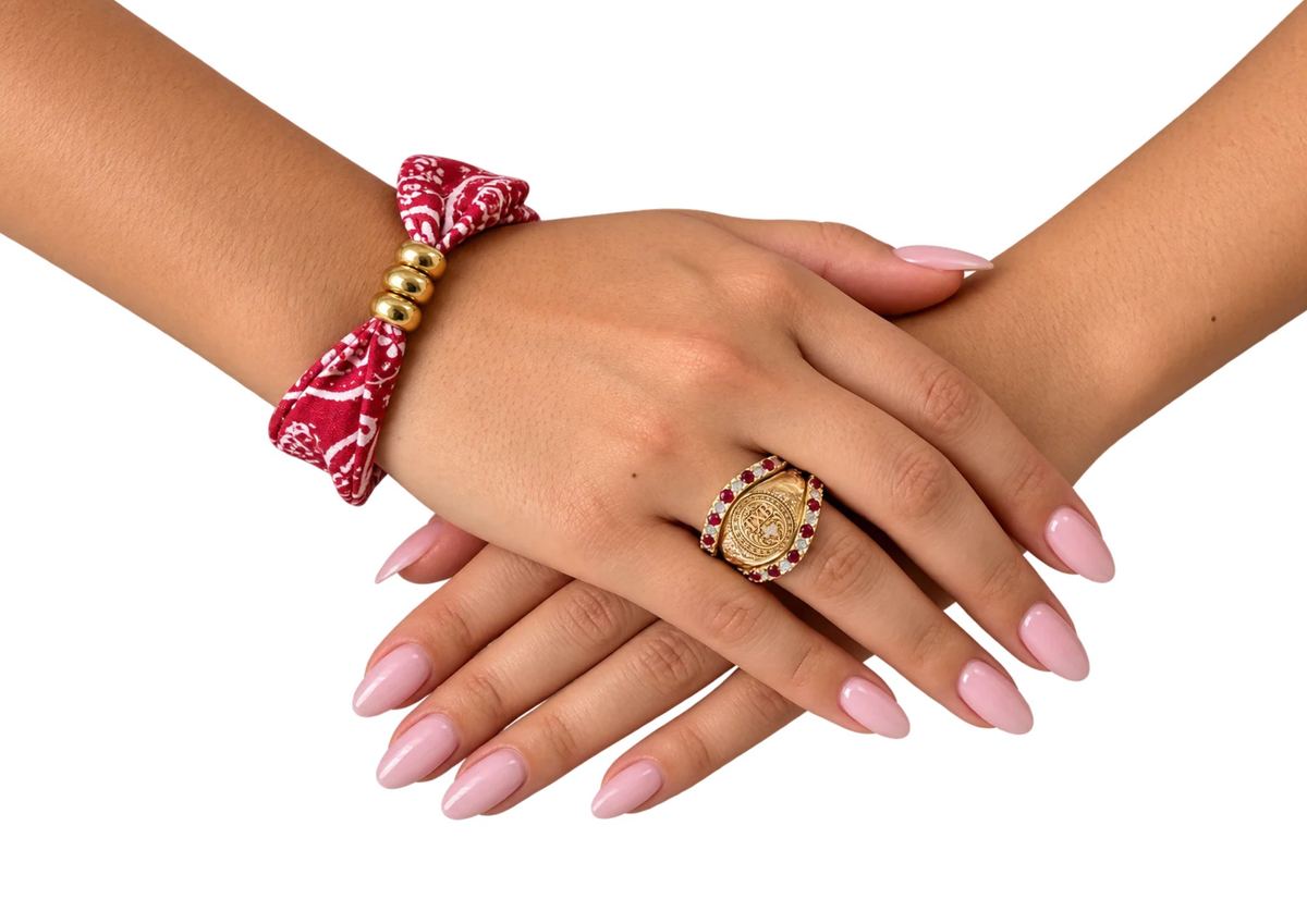3 Bead Maroon Scarf Bracelet